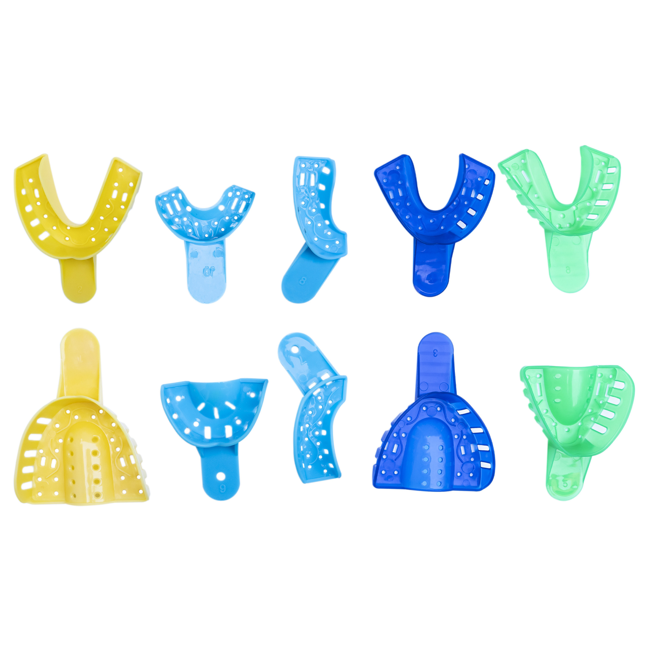 Plastic Impression Tray Of 9 Pcs Medium